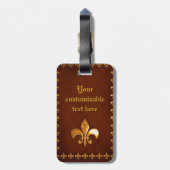 oud Hoesje van leder met gouden vloour-de-lys - Bagagelabel (Achterkant verticaal)