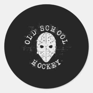 Oud-Hollandse ijshockey doelmanmasker Ronde Sticker