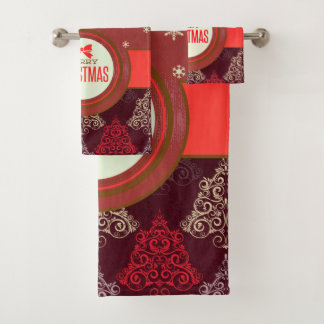 Oud-Hollandse Kerstboom & Ornament Patroon Bad Handdoek