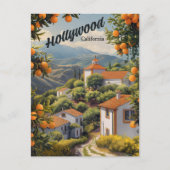 Oud Hollywood Californië: Oranje bosjes wachten Briefkaart (Voorkant)