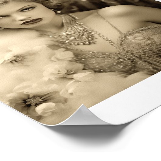 Oud Hollywood Glam Blondine Actrice Poster (Hoek)