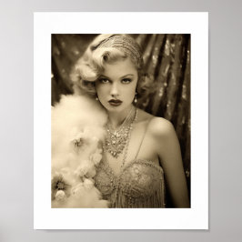 Oud Hollywood Glam Blondine Actrice Poster