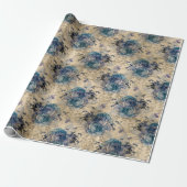 Oud honingbijpatroon  cadeaupapier (Uitgerold)