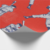 Oud honkbalpatroon cadeaupapier (Hoek)