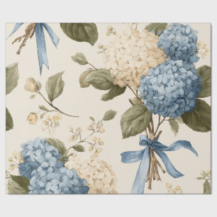 Oud Hortensia Boeket Patroon Cadeaupapier