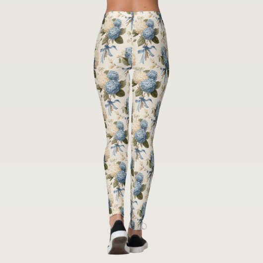 Oud Hortensia Boeket Patroon Leggings (Achterkant)