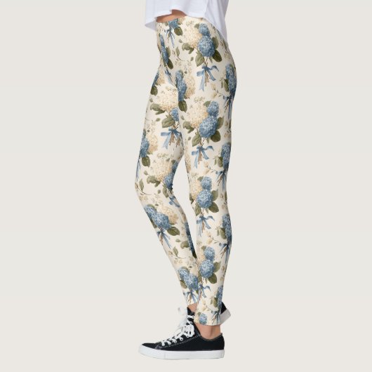 Oud Hortensia Boeket Patroon Leggings (Links)
