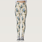 Oud Hortensia Boeket Patroon Leggings (Voorkant)