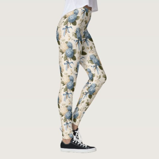 Oud Hortensia Boeket Patroon Leggings (Rechts)
