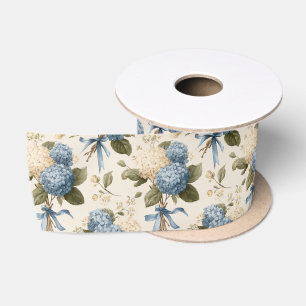 Oud Hortensia Boeket Patroon Satijnen Lint