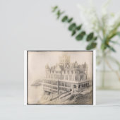 Oud hotel, lang klote briefkaart (Staand voorkant)