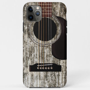 Oud hout Akoestische gitaar iPhone 11 Pro Max Hoesje