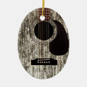 Oud hout Akoestische gitaar Keramisch Ornament