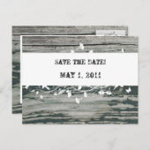  oud hout Bewaar de datum Aankondigingskaart (Voorkant / Achterkant)