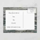  oud hout Bewaar de datum Aankondigingskaart (Achterkant)