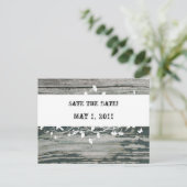  oud hout Bewaar de datum Aankondigingskaart (Staand voorkant)