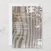 Oud hout en Shabby Lace bruiloft uitnodiging (Voorkant)