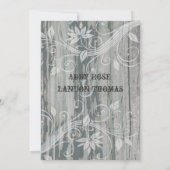 Oud hout - Floral Ghost Wedding Invitations Kaart (Achterkant)
