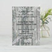 Oud hout - Floral Ghost Wedding Invitations Kaart (Staand voorkant)