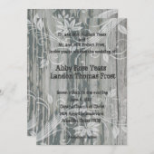 Oud hout - Floral Ghost Wedding Invitations Kaart (Voorkant / Achterkant)