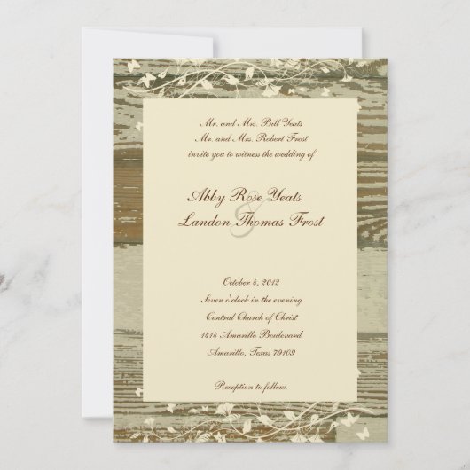 Oud hout - gouden tint kaart (Voorkant)