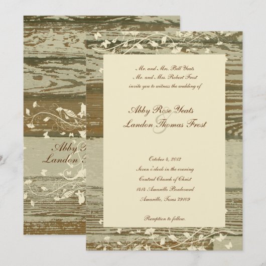 Oud hout - gouden tint kaart (Voorkant / Achterkant)