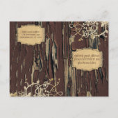Oud Hout Land Chic Gold Vine Save the Date Aankondigingskaart (Achterkant)