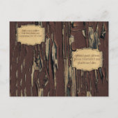 Oud Hout Land Chic Save the Date Aankondigingskaart (Achterkant)