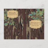 Oud Hout Land Chic Save the Date Aankondigingskaart (Achterkant)