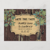 Oud Hout Land Chic Save the Date Aankondigingskaart (Voorkant)