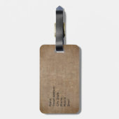 Oud Hout met (aanpasbare) Krastekst Bagagelabel (Achterkant verticaal)