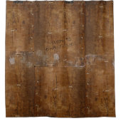 Oud Hout met (of zonder) Krastekst Douchegordijn (Voorkant)