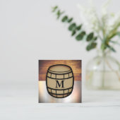  oud hout | metalen plaat | vat vierkante visitekaartje (Staand voorkant)