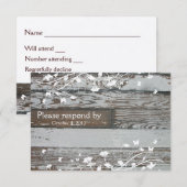 Oud hout RSVP met envelop Kaartje (Voorkant / Achterkant)