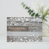 Oud hout RSVP met envelop Kaartje (Staand voorkant)