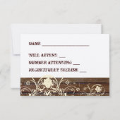 Oud hout Rsvp met enveloppen Kaartje (Achterkant)