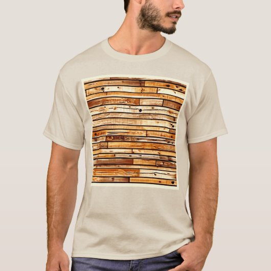 Oud Hout Textuur Ontwerp T-shirt (Voorkant)