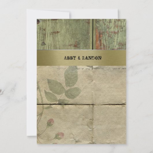 Oud hout,  uitvindingen van Franse papieren bruilo Kaart (Achterkant)