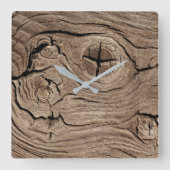 Oud hout,  vierkante klok (Voorkant)