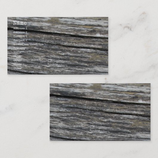Oud hout visitekaartje (Voorkant / Achterkant)