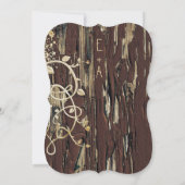  oud hout - weduwschap uitnodigen kaart (Achterkant)