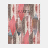 Oud houten patroon rustiek gepersonaliseerd fleece deken (Voorkant)