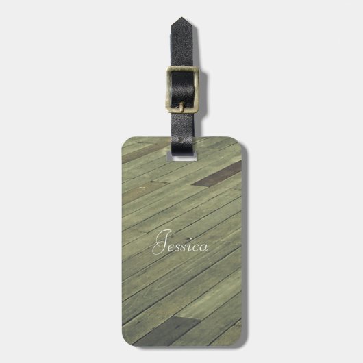Oud Houten Planken Vloer Bagagelabel (Voorkant verticaal)