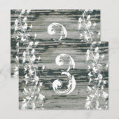  oud houten tafelnummer (Voorkant / Achterkant)