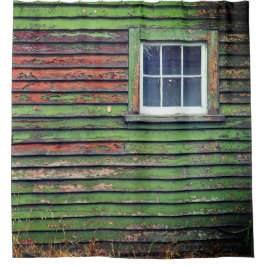 Oud huis en raam douchegordijn