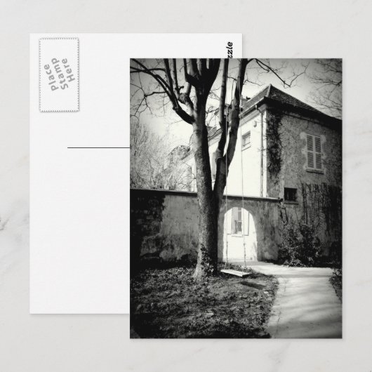 Oud huis en tuin in Montmarte Briefkaart (Voorkant / Achterkant)