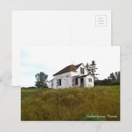 Oud huis in Briefkaart Saskatchewan (Voorkant / Achterkant)