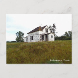 Oud huis in Briefkaart Saskatchewan