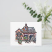 Oud huis in de stad briefkaart (Staand voorkant)