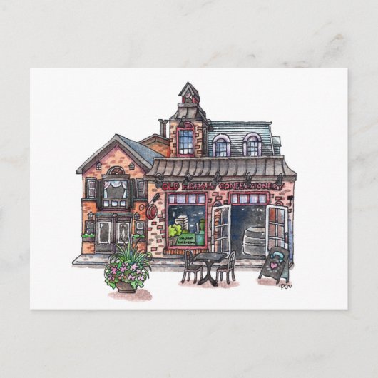 Oud huis in de stad briefkaart (Voorkant)